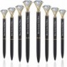 20 Pcs Big Diamond Pens Bling Hochzeit Kristall Metall Kugelschreiber mit schwarzer Tinte