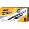 BIC Grip Stick Tintenroller, Micro Fine Point (0,5 mm), Schwarz, 12 Stifte (GREM11BK)