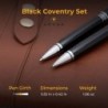 Dayspring Pens Cross Pen mit Gravur | Personalisiertes Cross Coventry Kugelschreiber- und Bleistiftset in Schwarzlack. In Silber graviert. Preiswerter Luxusstift in Cross-Geschenkbox. Schwarze Tinte mit Drehmechanismus.