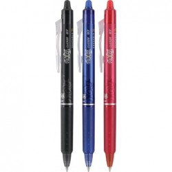 Pilot, FriXion Clicker, löschbare Gelstifte, feine Spitze 0,7 mm, Dose mit 36 Stück, Schwarz, Blau und Rot