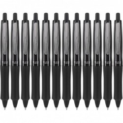 Pilot Dr. Grip FullBlack Nachfüllbare und einziehbare Kugelschreiber, mittlere Spitze, schwarze Tinte, 12er-Pack (36197)