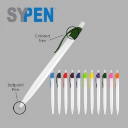 SyPen-Personalisierte Stifte mit Ihrem individuellen Logo oder Text – 500er-Packung – für Unternehmen, Partys und Veranstaltungen, individuell bedruckte Kugelschreiber mit Klickfunktion, schwarzer Rand, schwarze Tinte