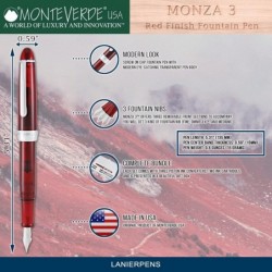 Monteverde Monza 3er-Set kristallklarer Füllfederhalter – Rot