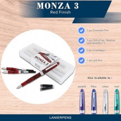 Monteverde Monza 3er-Set kristallklarer Füllfederhalter – Rot