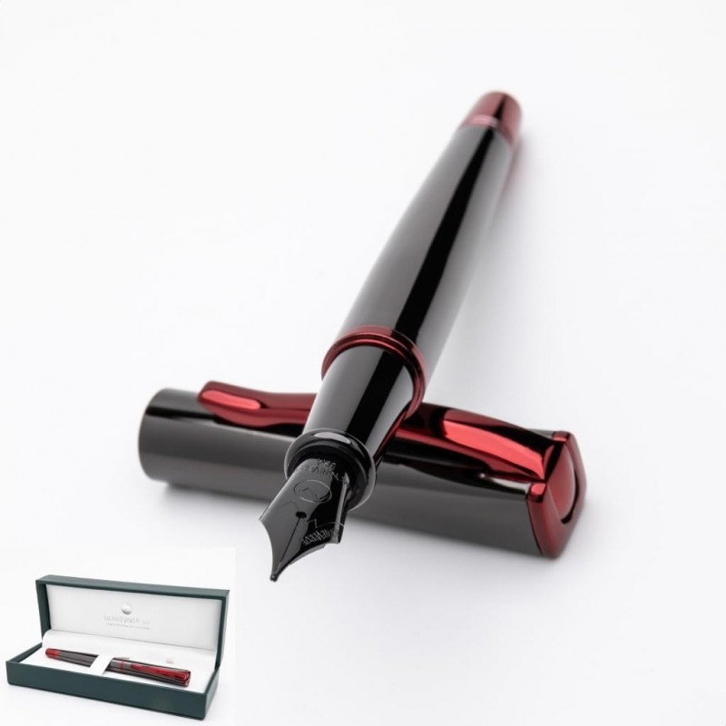 Monteverde Impressa FP Gun Metal mit roter Verzierung – M