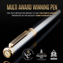 Scriveiner Silber-Chrom-Füllfederhalter – umwerfender Luxusstift mit 24-Karat-Gold-Finish, 18-Karat-vergoldete Schmidt-Feder (mittel), bestes Stift-Geschenkset für Männer und Frauen, Berufstätige, Führungskräfte, Büro, schöne Designer-Stifte