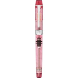 erofa Penbbs 355 Kolbenfüllfederhalter Feine Feder mit Box – transparentes und rosa Wirbel-Acryl-Schreibstift-Set