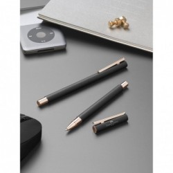 Faber-Castell NEO Slim Füllfederhalter Metall Schwarz, Roségold-Feder EF Roségold