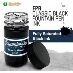 Fountain Pen Revolution FPR Ambassador Schwarzer Füllfederhalter mit Ultra Flex-Feder – Luxus-Stifteset inkl. schwarzer Tintenflasche, Flaschenfüllkonverter und 2 langen Patronen