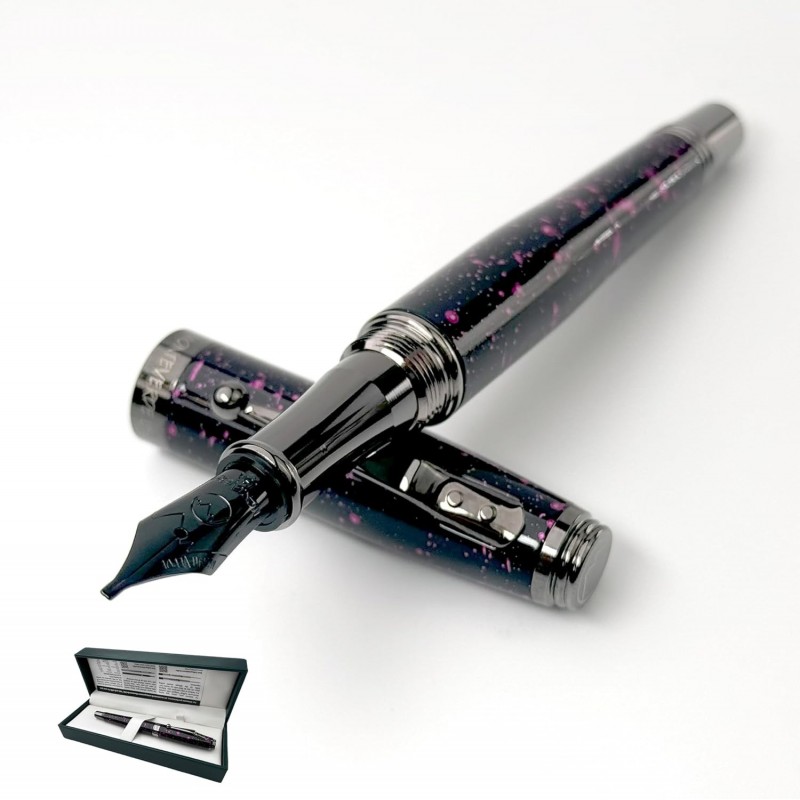 Monteverde Invincia Vega Starlight Purple Füllfederhalter – feine Feder, künstlerisches Design, Präzisionsschreibgerät