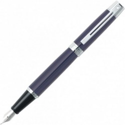 Sheaffer 300 Füllfederhalter mit Chromplattenverzierung, feine Feder, glänzendes Blau (E0932843)