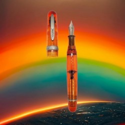 Etruria Rainbow Füllfederhalter (klares Orange) – Edelstahl-Kaligraphie 1,1 mm Iridium-Feder