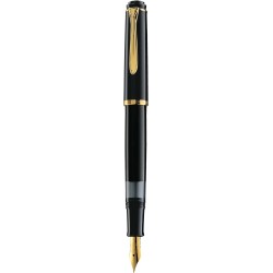 Pelikan Classic M 200 983072 Kolbenfüllfederhalter, vergoldete Edelstahlfeder/Federbreite B/Schwarz