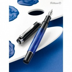 Pelikan Tradition M205 blauer Marmorfüllfederhalter, feine Feder, je 1 (801966)