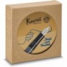 Kaweco PISTON SPORT AL Schwarz/Gold Starterset I Klassischer Aluminium-Füller für Tintenfässer in nostalgischer Box inklusive Kaweco Tintenfässchen in Königsblau I Kolbenfüller 13 cm I Feder: M (Mittel)