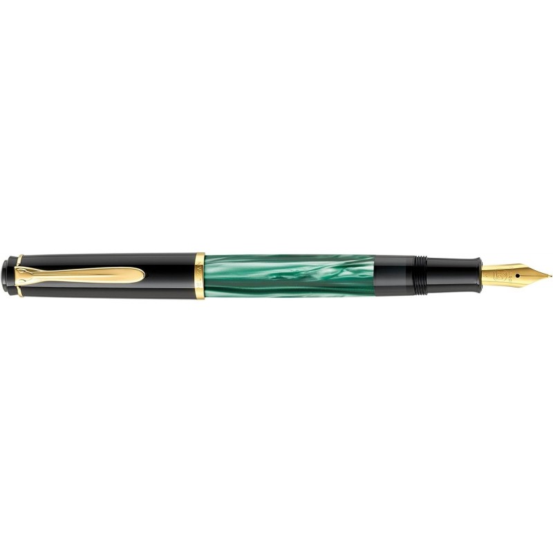 Pelikan Classic M 200 983403 Füllfederhalter marmoriert mit vergoldeter Edelstahlfeder M Grün