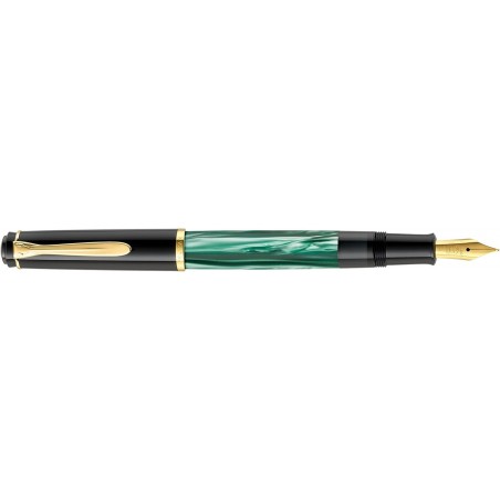 Pelikan Classic M 200 983403 Füllfederhalter marmoriert mit vergoldeter Edelstahlfeder M Grün