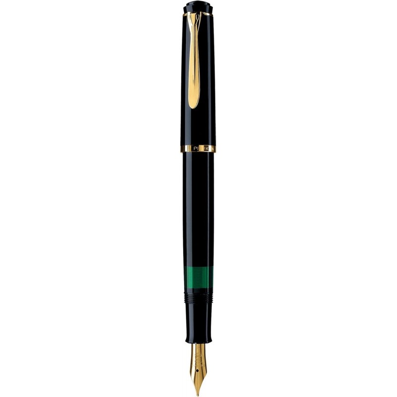 Pelikan Classic M 200 983056 Kolbenfüllfederhalter vergoldete Edelstahlfeder/Federbreite F/Schwarz