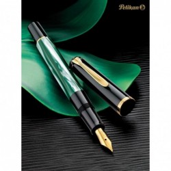 Pelikan Souverän M200 Füllfederhalter, feine Feder, grüner Marmor, je 1 Stück (994095)