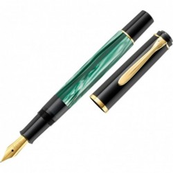 Pelikan Souverän M200 Füllfederhalter, feine Feder, grüner Marmor, je 1 Stück (994095)