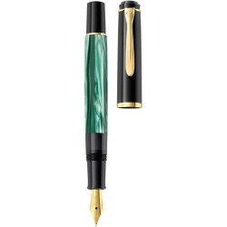 Pelikan Souverän M200 Füllfederhalter, feine Feder, grüner Marmor, je 1 Stück (994095)