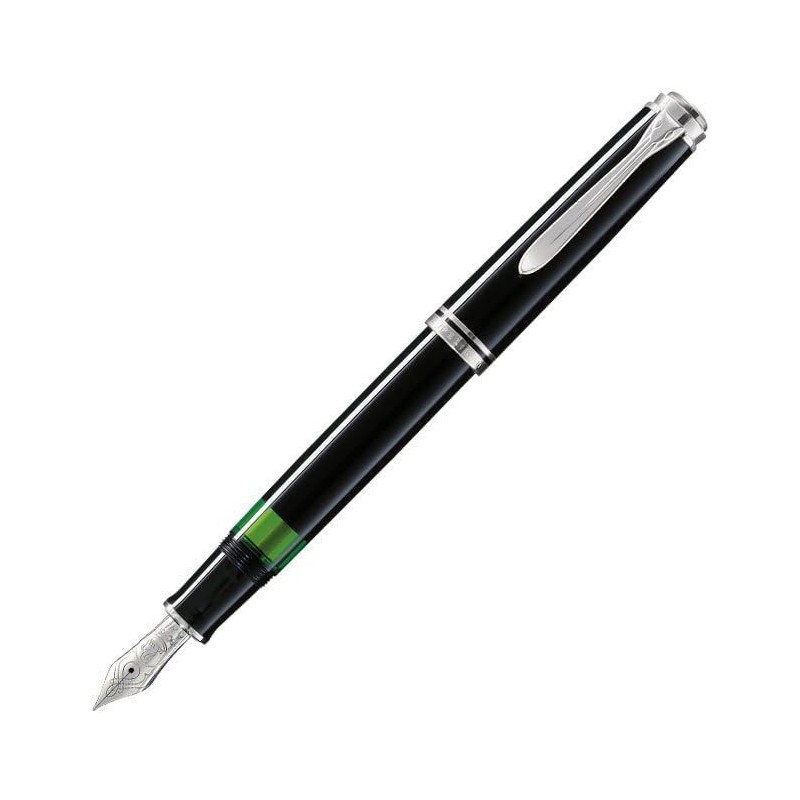 Pelikan Souveran 405 Füllfederhalter schwarz/silber mit feiner Spitze - 924415