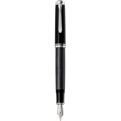 Pelikan Souverän M405 Stresemann Anthrazitstreifen Füllfederhalter, mittlere Feder, schwarz, je 1 Stück (803823)