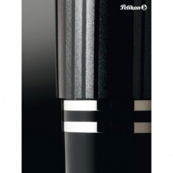 Pelikan Souverän M405 Stresemann Anthrazitstreifen Füllfederhalter, mittlere Feder, schwarz, je 1 Stück (803823)