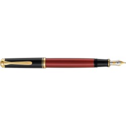 Pelikan Souverän M400 Füllfederhalter, mittlere Feder, schwarz/rot, je 1 Stück (904920)