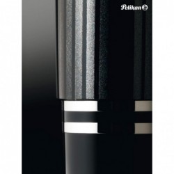 Pelikan Souverän M405 Stresemann Anthrazitstreifen Füllfederhalter, breite Feder, schwarz, je 1 Stück (803830)