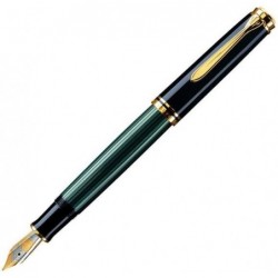 Pelikan Souverän M600 Füllfederhalter, mittlere Feder, schwarz/grün, je 1 Stück (980029)