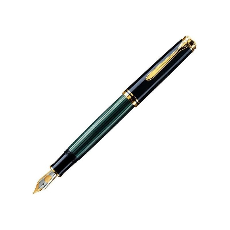 Pelikan Souverän M600 Füllfederhalter, mittlere Feder, schwarz/grün, je 1 Stück (980029)