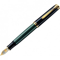 Pelikan Souverän M600 Füllfederhalter, mittlere Feder, schwarz/grün, je 1 Stück (980029)