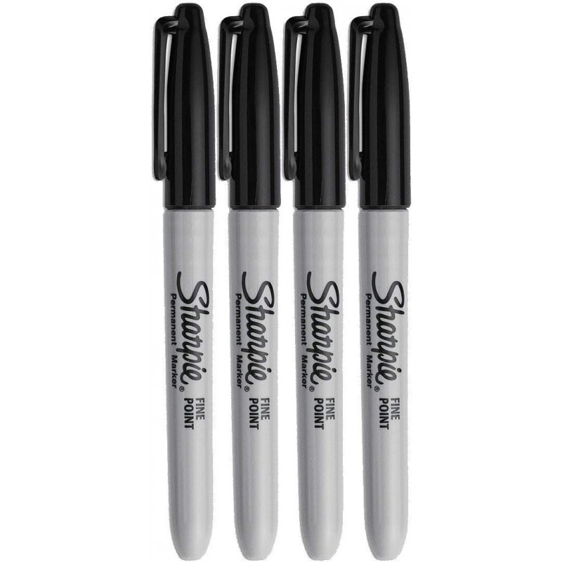 Sharpie Permanentmarker, feine Spitze, schwarze Tinte (4er-Pack)