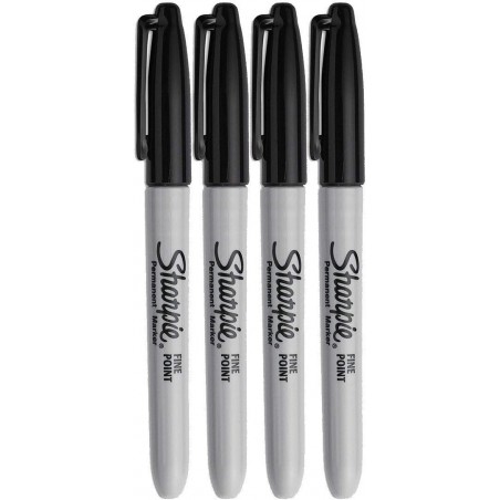 Sharpie Permanentmarker, feine Spitze, schwarze Tinte (4er-Pack)