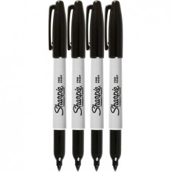 Sharpie Permanentmarker, feine Spitze, schwarze Tinte (4er-Pack)