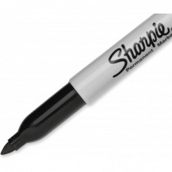 Sharpie Permanentmarker-Set, schnelltrocknender und lichtbeständiger Marker mit feiner Spitze für Holz, Kunststoff, Papier, Metall und mehr, Zeichen-, Mal- und Postermarker, schwarz, 12 Stück