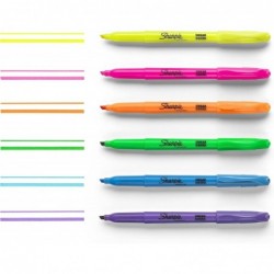 Sharpie Pocket Textmarker, Textmarker-Set mit Keilspitze, Bürobedarf und Unterrichtsbedarf, verschiedene Farben, 24 Stück