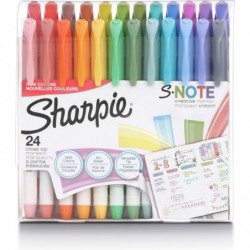 SHARPIE S-Note Kreativmarker, Pastell-Textmarker, Kunstmarker-Set, verschiedene Farben, Meißelspitze, 24 Stück