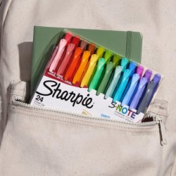 SHARPIE S-Note Kreativmarker, Pastell-Textmarker, Kunstmarker-Set, verschiedene Farben, Meißelspitze, 24 Stück