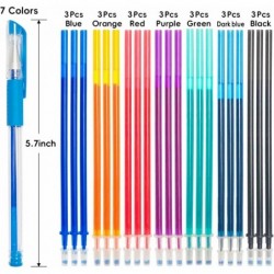 Jauisus 7 Farben Hitzelöschbare Stifte zum Nähen mit 21 löschbaren Stift-Nachfüllungen, 0,5 mm Hitzelöschbare Stoffmarkierungsstifte zum Nähen, Schneider-Stickstift, Nähzubehör, Quilting-Geschenke