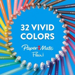 Paper Mate Flair Filzstifte, mittlere Spitze (0,7 mm), rot, 4 Stück