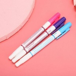 HEEPDD Stoffmarkierungsstift, 3-teiliger wasserlöschbarer Stift Doppelkopf Hitzelöschbare Stoffmarkierungsstifte DIY Stoff Nähzubehör Rot/Blau/