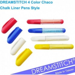 DREAMSTITCH 4-farbige Chaco-Kreidestifte im Stil – Nadelfilzwerkzeug, Chaco-Kreidemarker, Nähwerkzeuge – Weiß, Rot, Blau, Gelb – 4-farbiger Chaco-Stift