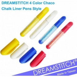 DREAMSTITCH 4-farbige Chaco-Kreidestifte im Stil – Nadelfilzwerkzeug, Chaco-Kreidemarker, Nähwerkzeuge – Weiß, Rot, Blau, Gelb – 4-farbiger Chaco-Stift