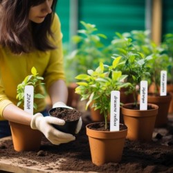 Pflanzenetiketten, 300 Stück, mit Pflanzenmarkierungsstift für den Garten, wasserdicht, für den Außenbereich, Pflanzenetiketten und permanenter Markierungsstift, Gartenetiketten, Gartengeschenke für Frauen und Männer