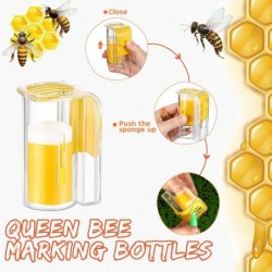 Qualirey 5-teiliges Bienenköniginnen-Markierungsset, 1 Markierungsflasche, 4 farbige Markierungsstifte, Imkereibedarf, Markierungswerkzeuge für Imker, Bienenköniginnenfänger, Einhand-Königinnenmarkierung, unverzichtbare Ausrüstung für Imker