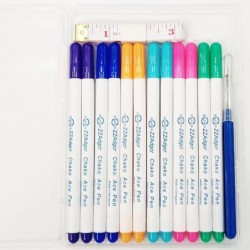 12-teiliger Stoffstift mit verschwindender Tinte, 6 Farben, wasserlöslicher Stoffstift, 1 weiches Maßband, 1 Fadenentferner, Marker zum Nähen von DIY-Mustern und zum Nähen von Kleidung