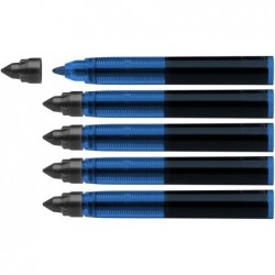 Schneider One Change Rollerball-Nachfüllpatronen, 0,6 mm, schwarze Tinte, Schachtel mit 5 Nachfüllpatronen (185401)