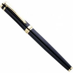 Signierstift, Tintenroller, Feinspitze, 0,5 mm feine Spitze, Gel-Flüssigtinte, Rollkugelschreiber, 13,8 cm, Schwarzgold